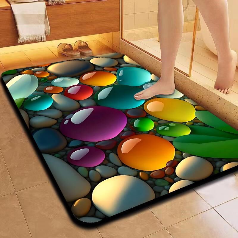 Diatomaceous Earth 5D Absorbent Non-Slip Bath Mat for Bathroom and Entryway