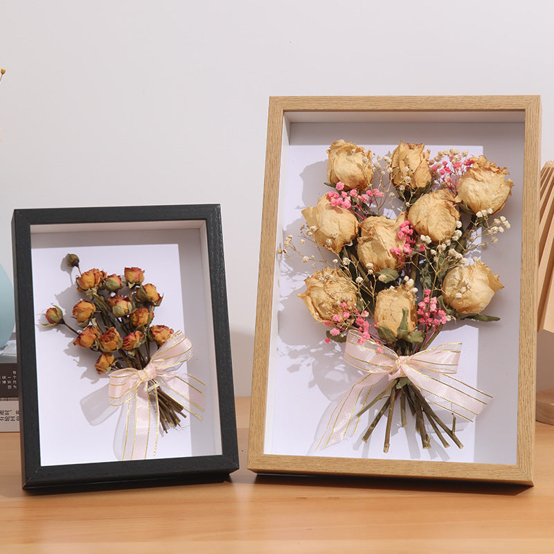 3D Shadow Box Picture Frame for Dried Flowers and DIY Crafts, Wall Mountable Wooden Display Frame