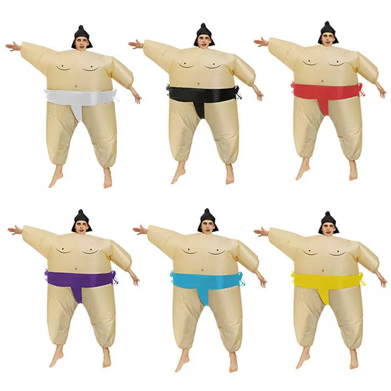 Inflatable Sumo Wrestler Costume for Adults and Kids - Funny Halloween Party Outfit