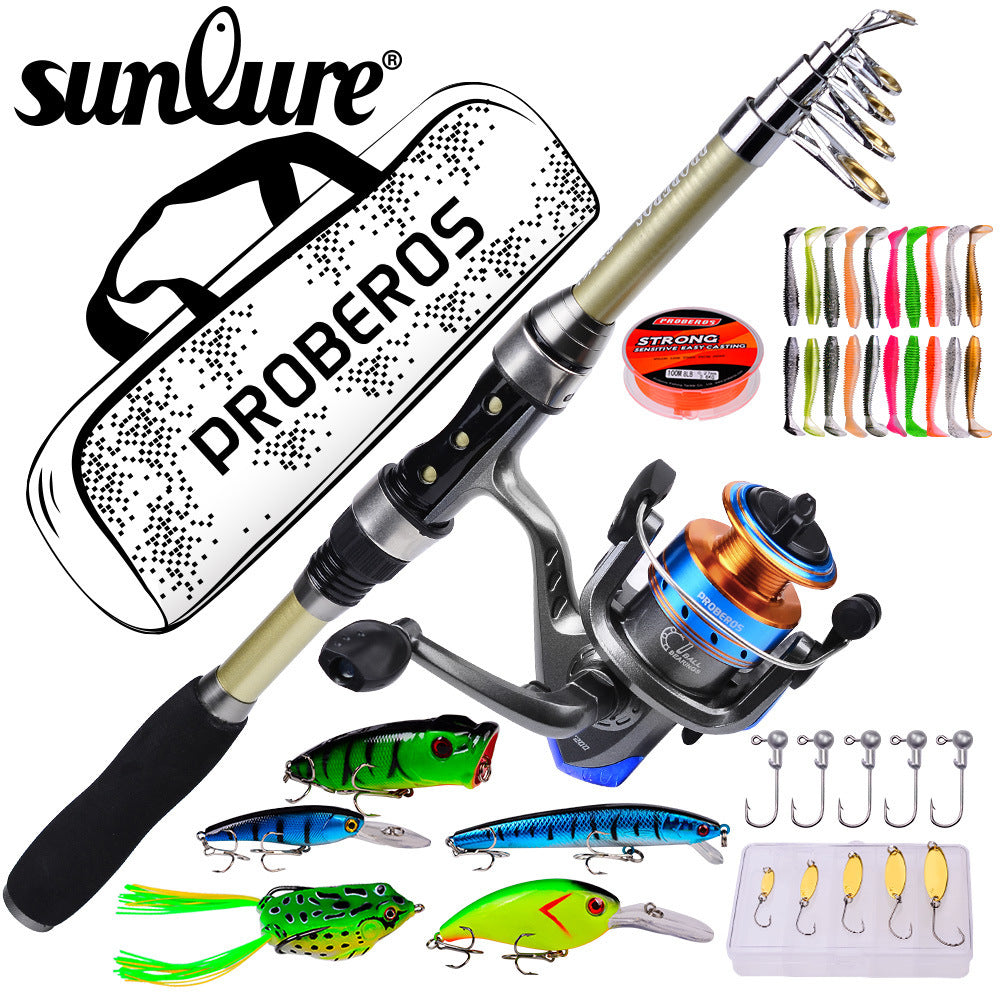 Carbon Fiber Sea Fishing Rod and Reel Combo with Tackle Bag