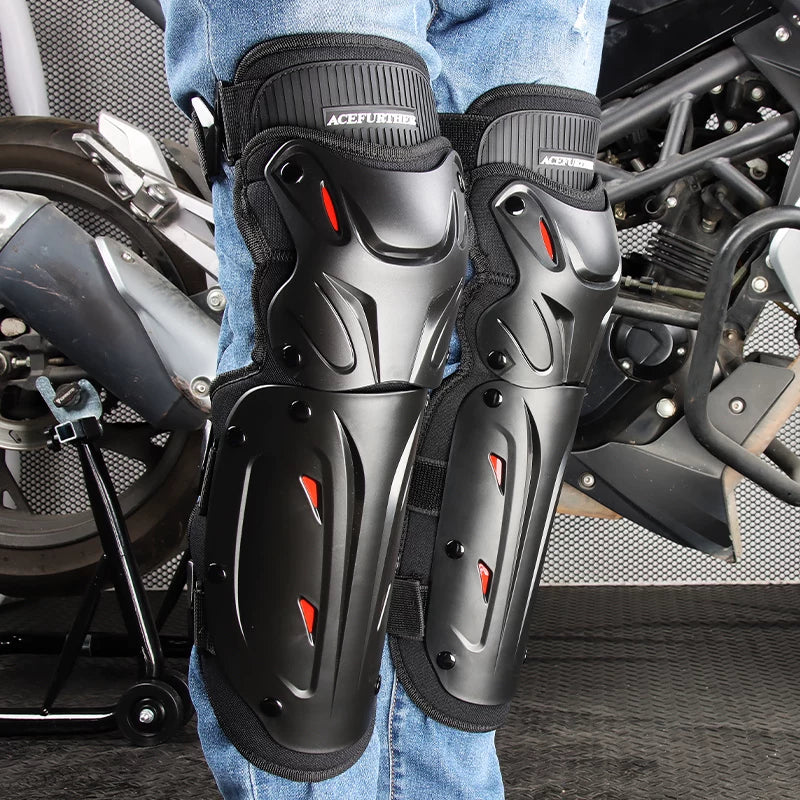 Motorcycle Knee and Elbow Protector Set - Windproof, Warm, Anti-Fall Gear for Riders