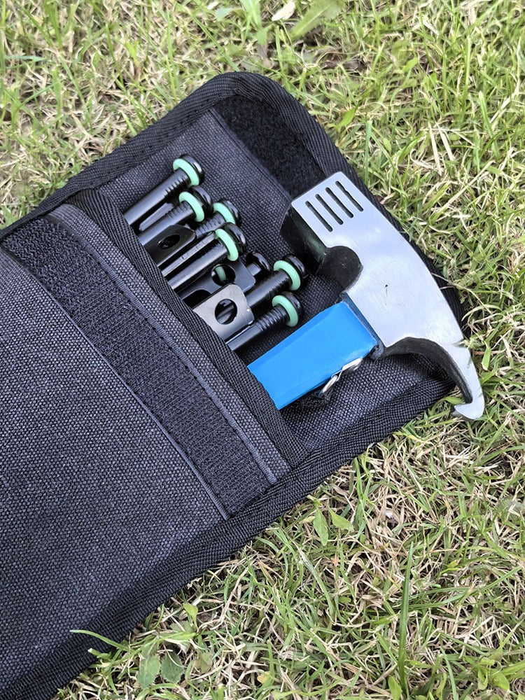 Luminous Heavy-Duty Tent Stakes for Outdoor Camping and Beach Canopies, Windproof Steel Pegs with Storage