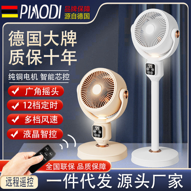 Smart Air Circulator Fan with Remote Control, USB Powered, Oscillating Head, 7-Speed