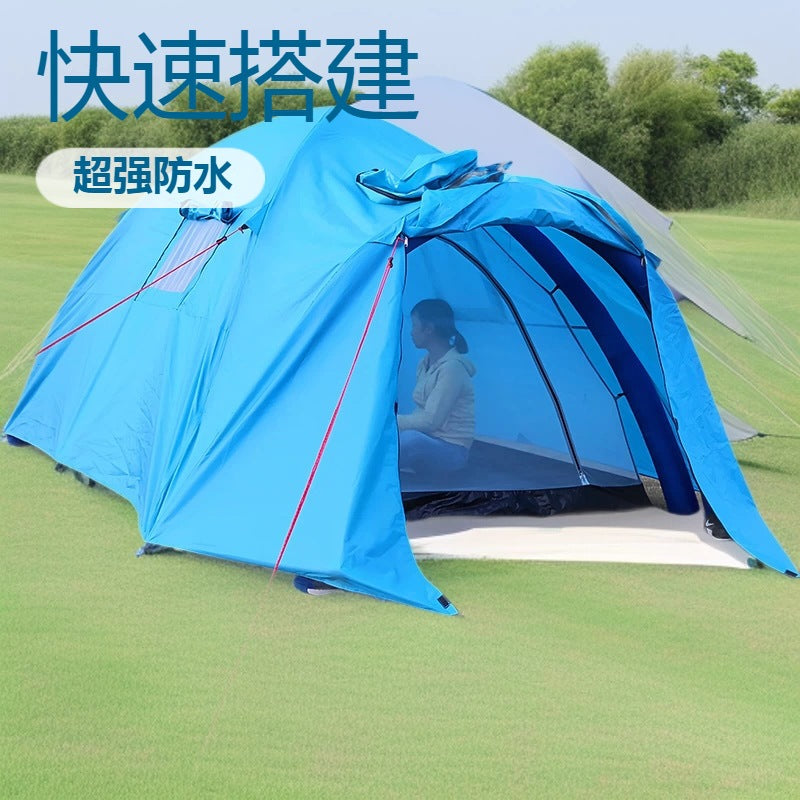 Double-Layer Camping Tent for 3-4 People, Lightweight Aluminum Poles, Sun Protection, Rainproof