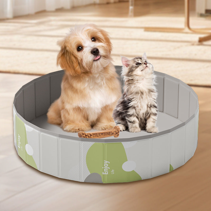 Foldable Pet Swimming Pool & Bath Tub for Dogs and Cats, Portable Non-Inflatable Pet Bathing Pool