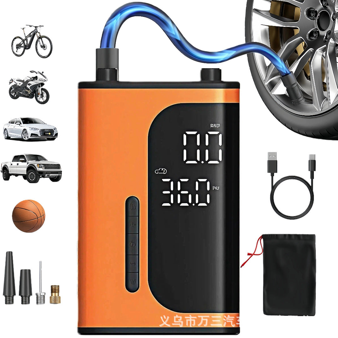 Portable Car Tire Inflator with Power Bank Function