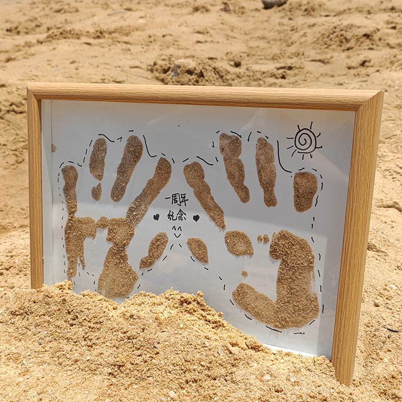 DIY Sand Handprint Art Frame Kit for Couples & Friends, Beach Souvenir Keepsake