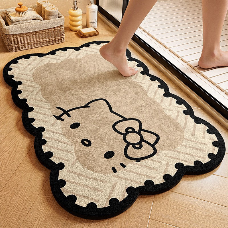 Diatomaceous Earth Bath Mat Super Absorbent Non-Slip Cartoon Irregular Shower Floor Mat
