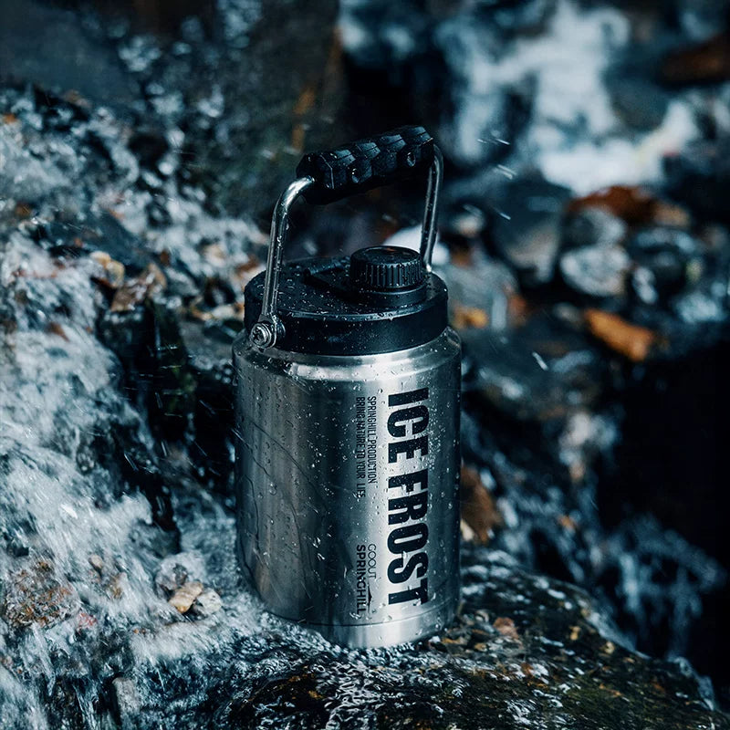 Chunshan Frost 1.9L Double-Layer 304 Stainless Steel Ice Bucket for Camping and Outdoor Use