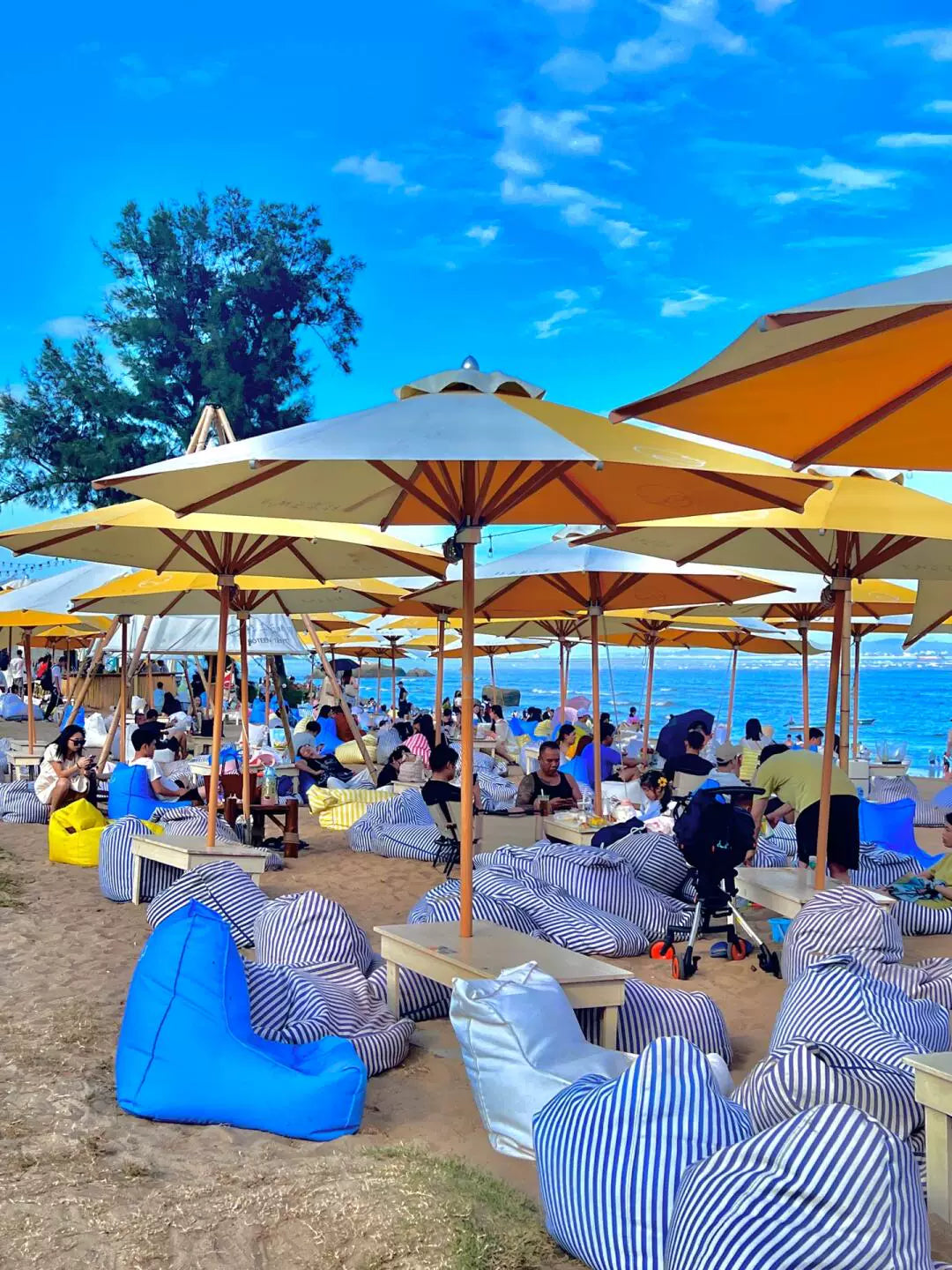 Outdoor Patio Umbrella with Wood Grain Finish, Heavy-Duty Windproof Sunshade for Beach and Resort