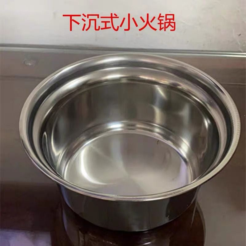 Stainless Steel Individual Hot Pot Basin for Induction Cooktop, Commercial Thickened Shabu Shabu Pot