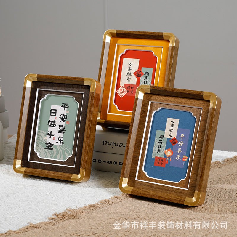 PVC Faux Bronze Corner Picture Frame with Waterproof Mat Board for Desktop Display