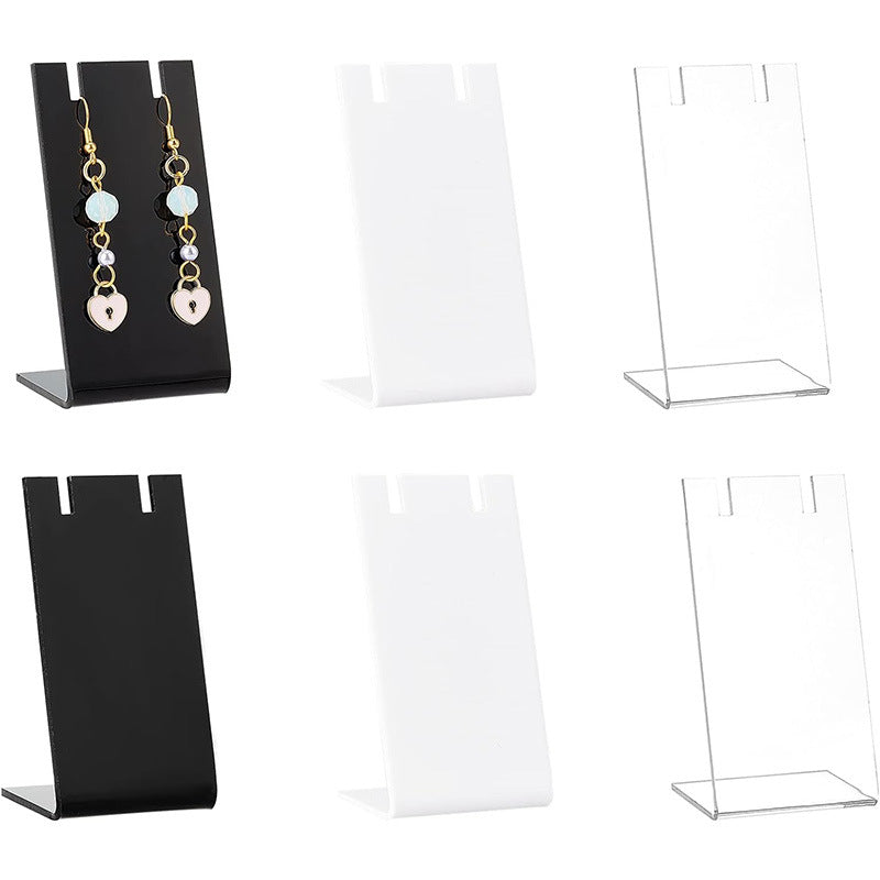 Acrylic L-Shaped Earring & Necklace Jewelry Display Stand for Retail & Photography