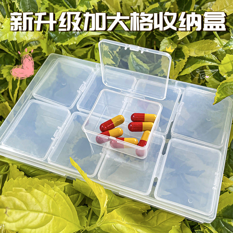 Jewelry Storage Box Nail Art Organizer Anti-oxidation Earrings Necklace Transparent Multi-grid Portable Storage Box