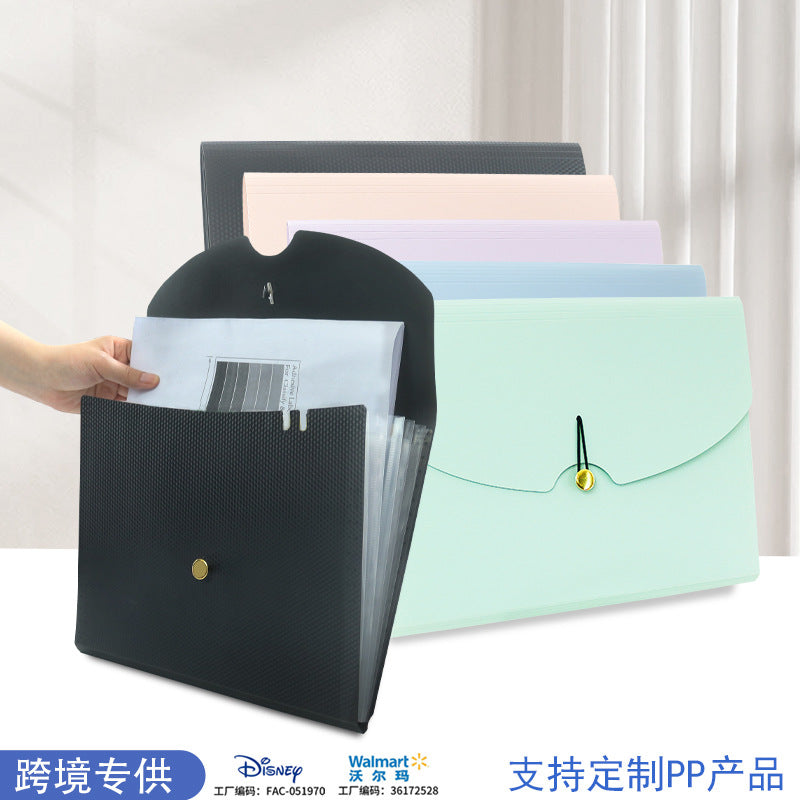 A4 Expanding File Folder with Handle, Multi-layer Document Organizer for Students and Office