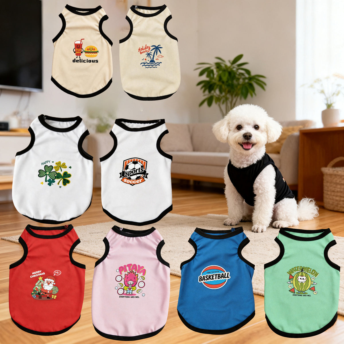 Breathable Pet Vest for Dogs and Cats - Summer & Holiday Apparel