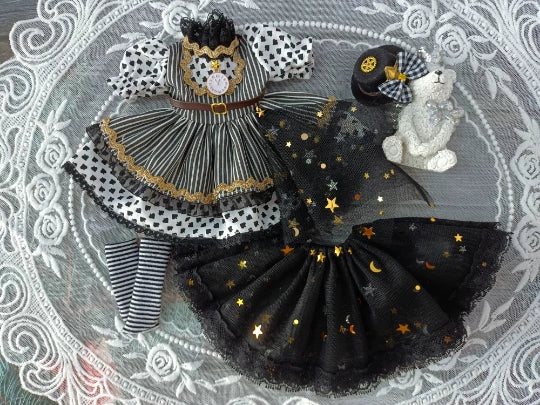 Steampunk Lolita Dress Outfit for BJD Dolls and Cotton Dolls