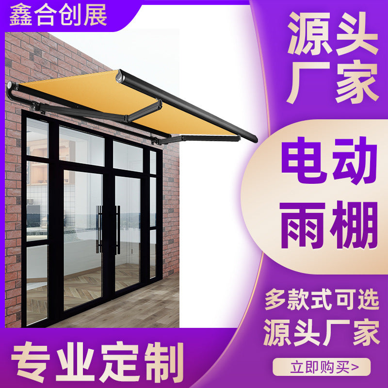 Retractable Aluminum Alloy Awning for Outdoor Windproof Sunshade and Rain Shelter