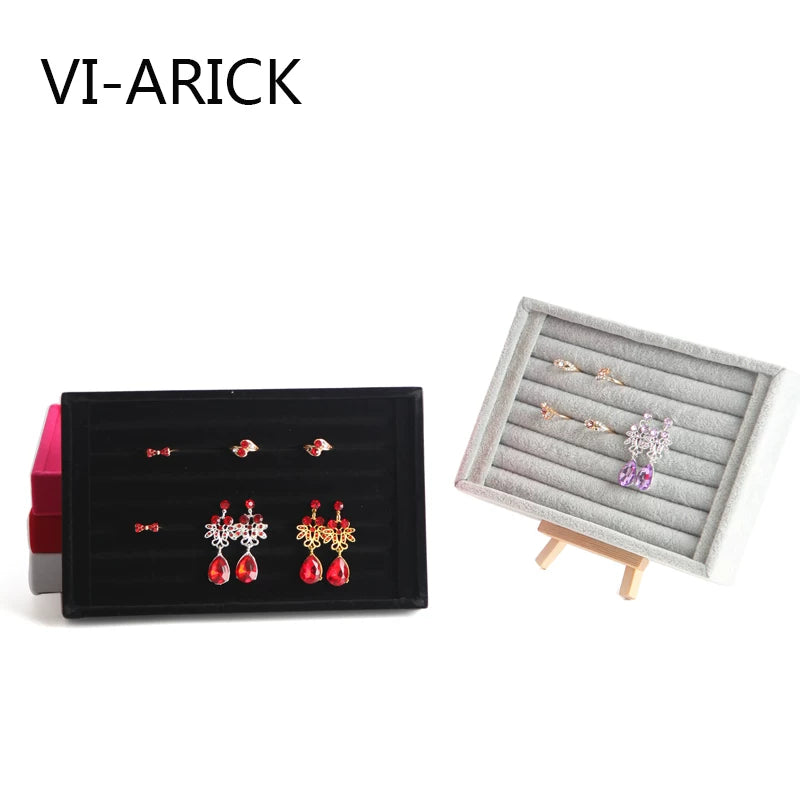 VI-ARICK Flannel Small Ring Earring Display Tray Jewelry Organizer