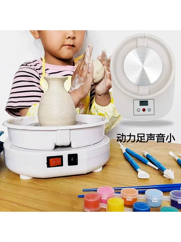 Electric Pottery Wheel Machine for Kids and Students, Ceramic Clay Throwing Machine, Pottery Forming Tool