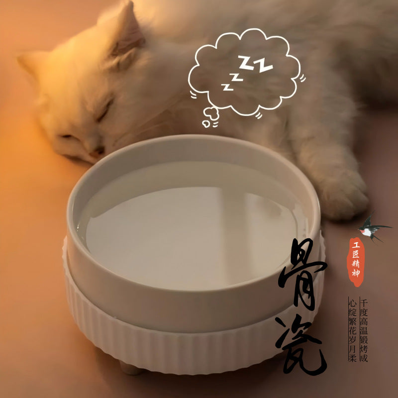 Ceramic Pet Food and Water Bowl with Non-Slip Base for Cats and Small Dogs