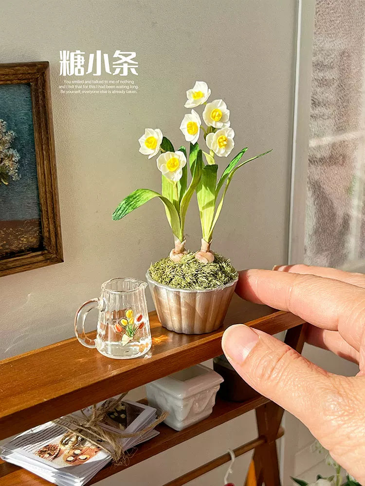 Dollhouse Miniature Flower Pots and Vases for Blythe Dolls, Gardening Props
