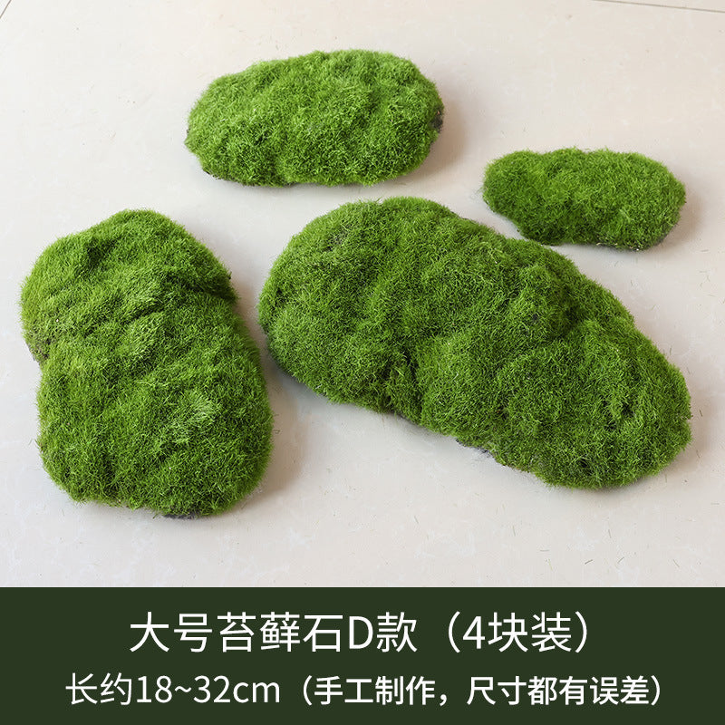 Artificial Moss Stones for Home Decor and Landscaping, Flocked Moss Rocks