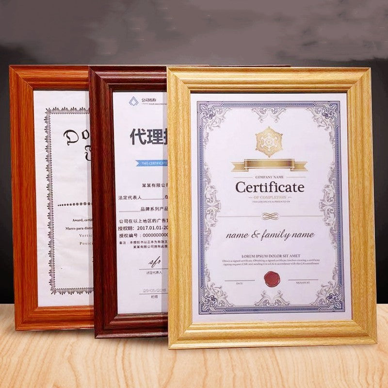 New Chinese Style Wooden Photo Frame with Acrylic Front for A4/A3/4K/8K Certificates & Posters, Wall Mount or Tabletop Display