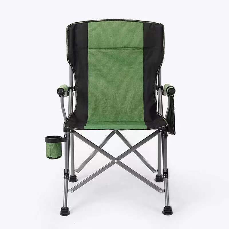 Portable Folding Camping Chair with Armrest, Cup Holder, and Side Pocket for Outdoor Fishing, Picnics, and Beach