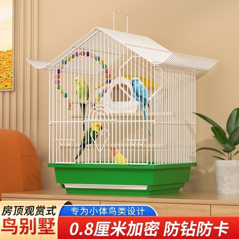 Small Metal Bird Cage for Budgies, Peonies, and Other Ornamental Birds, Breeding Cage for Home Use