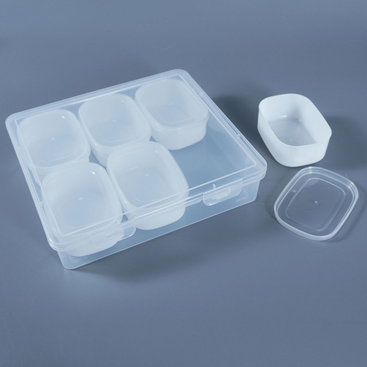 Clear 6-Compartment PP Plastic Storage Box for Toys, Stationery, Jewelry, Hardware, and Desktop Organization