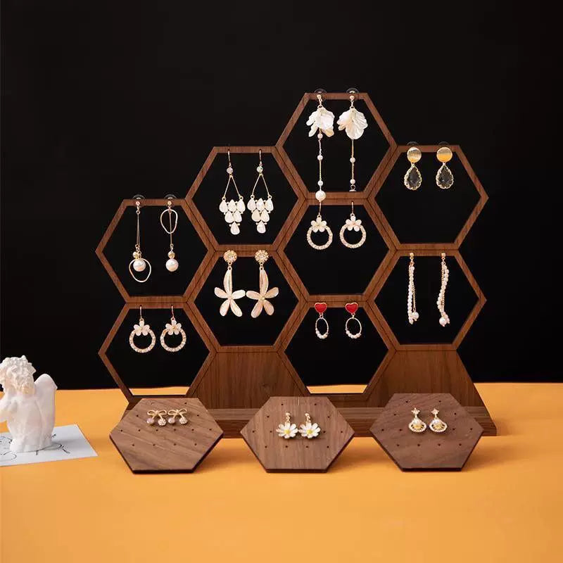 Honeycomb Earring Display Stand Jewelry Organizer for Studs and Dangles