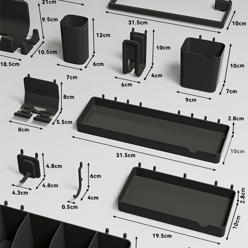 Pegboard Accessories for 6mm 32-Hole Spacing Round Hole Pegboards, J-Hooks, Storage Boxes, Shelves, Keyboard Holders