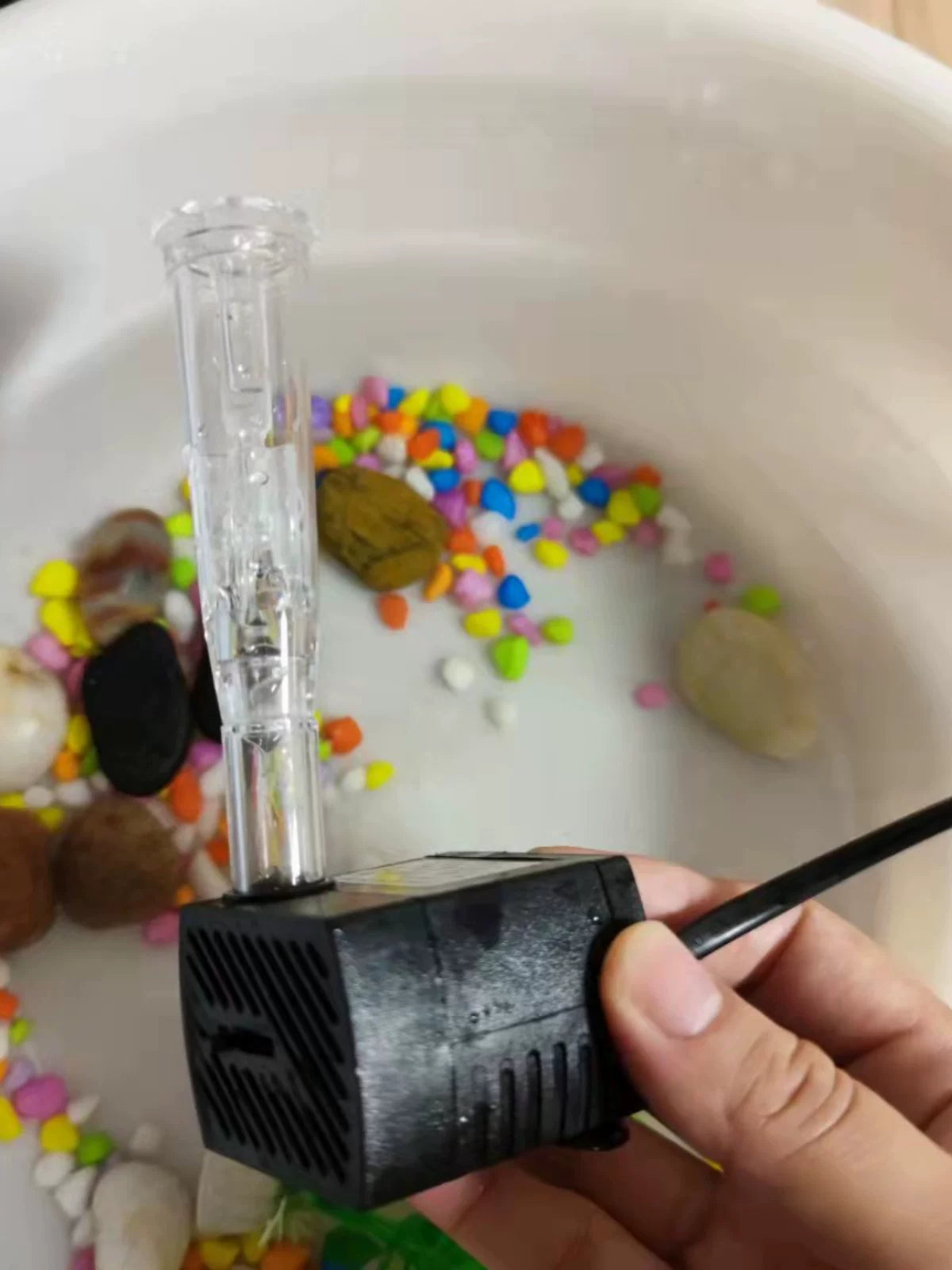 Mini Submersible Water Pump with Mushroom Fountain Head for Pet Water Features & Garden Decor