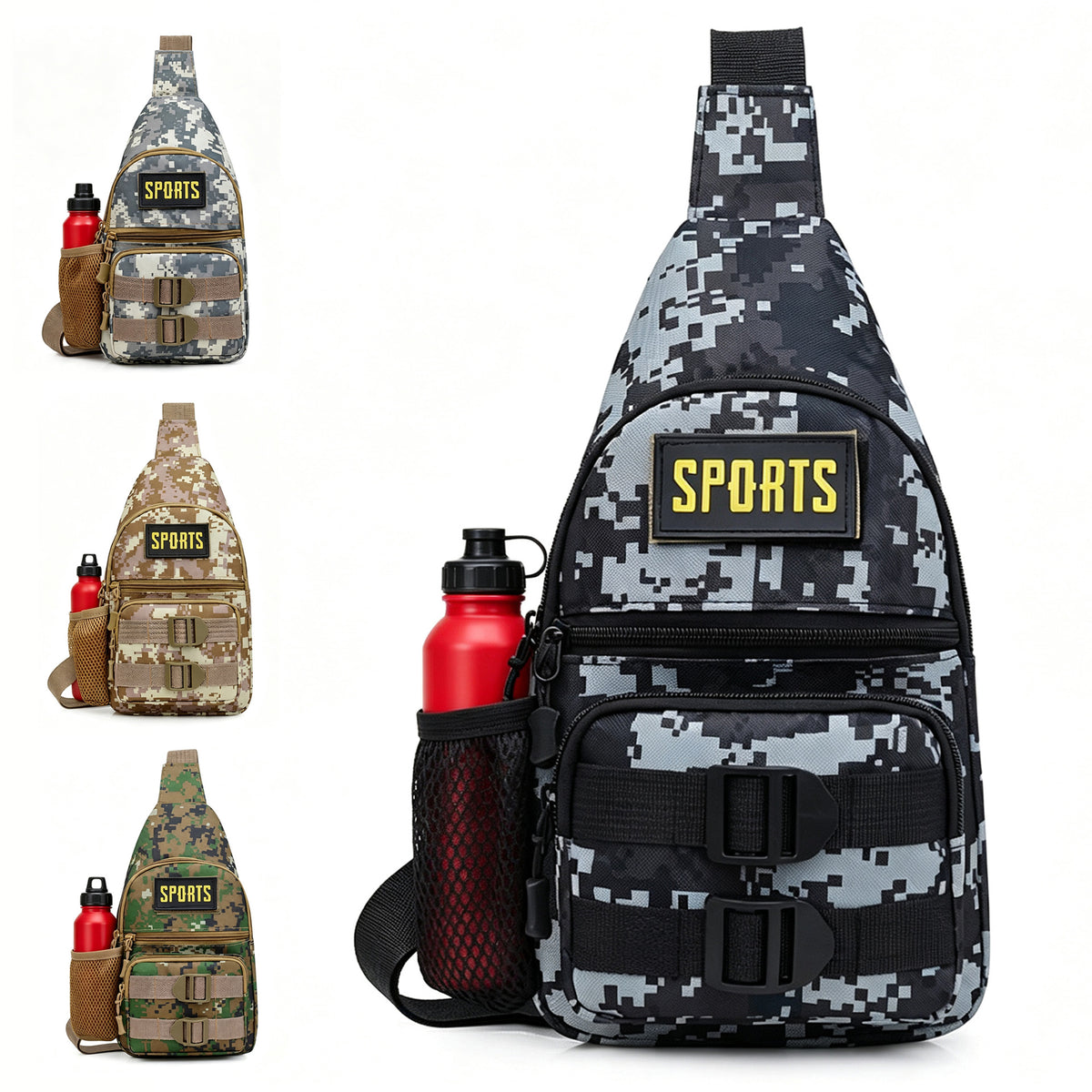 Multifunctional Fishing Lure Bag, Waterproof Shoulder Chest Pack for Outdoor Sports