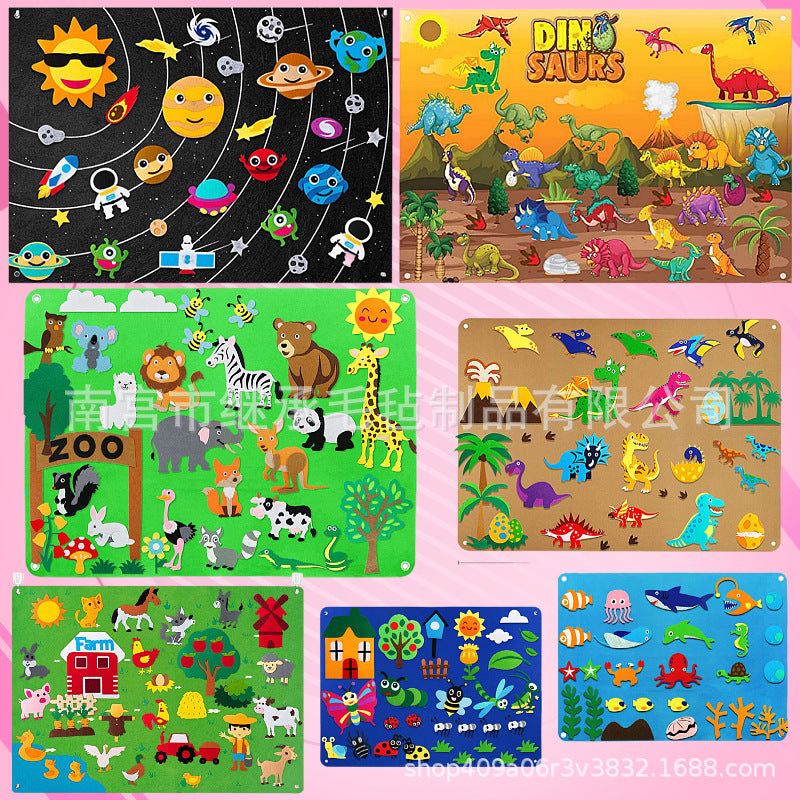 3D Felt Busy Board Storytelling Play Set for Kids - Educational Farm Animal & Arctic Themes