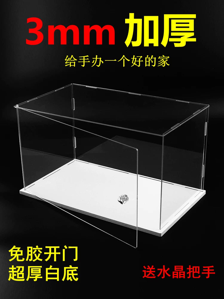 Clear Acrylic Display Case with Opening Door for Collectibles, Building Blocks, and Action Figures