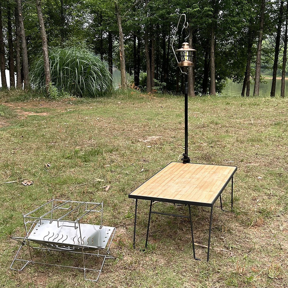 Portable Camping Lantern Stand with Hooks for Outdoor Activities