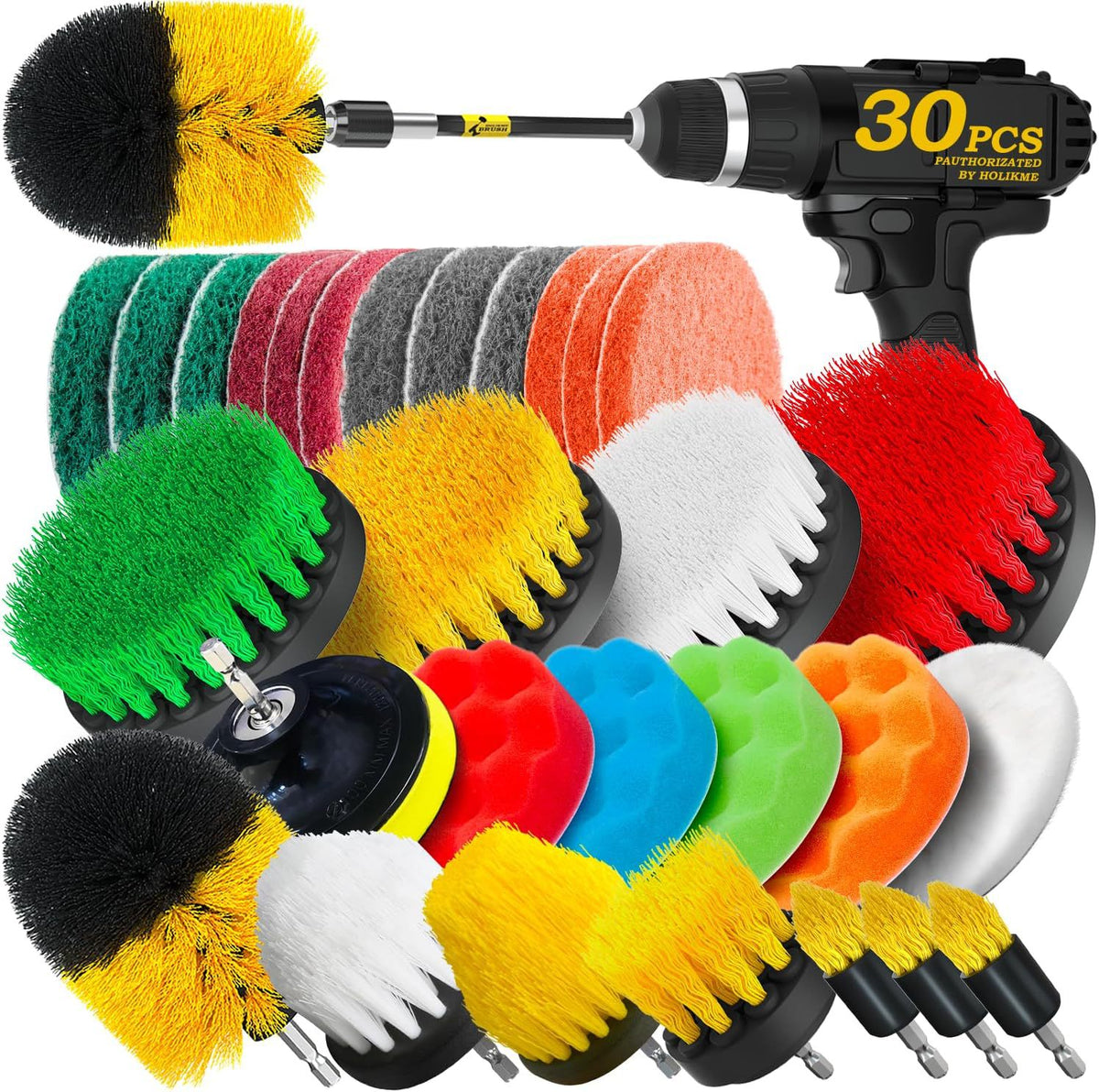 Electric Drill Brush Cleaning Kit for Home, Floor, Car Surfaces