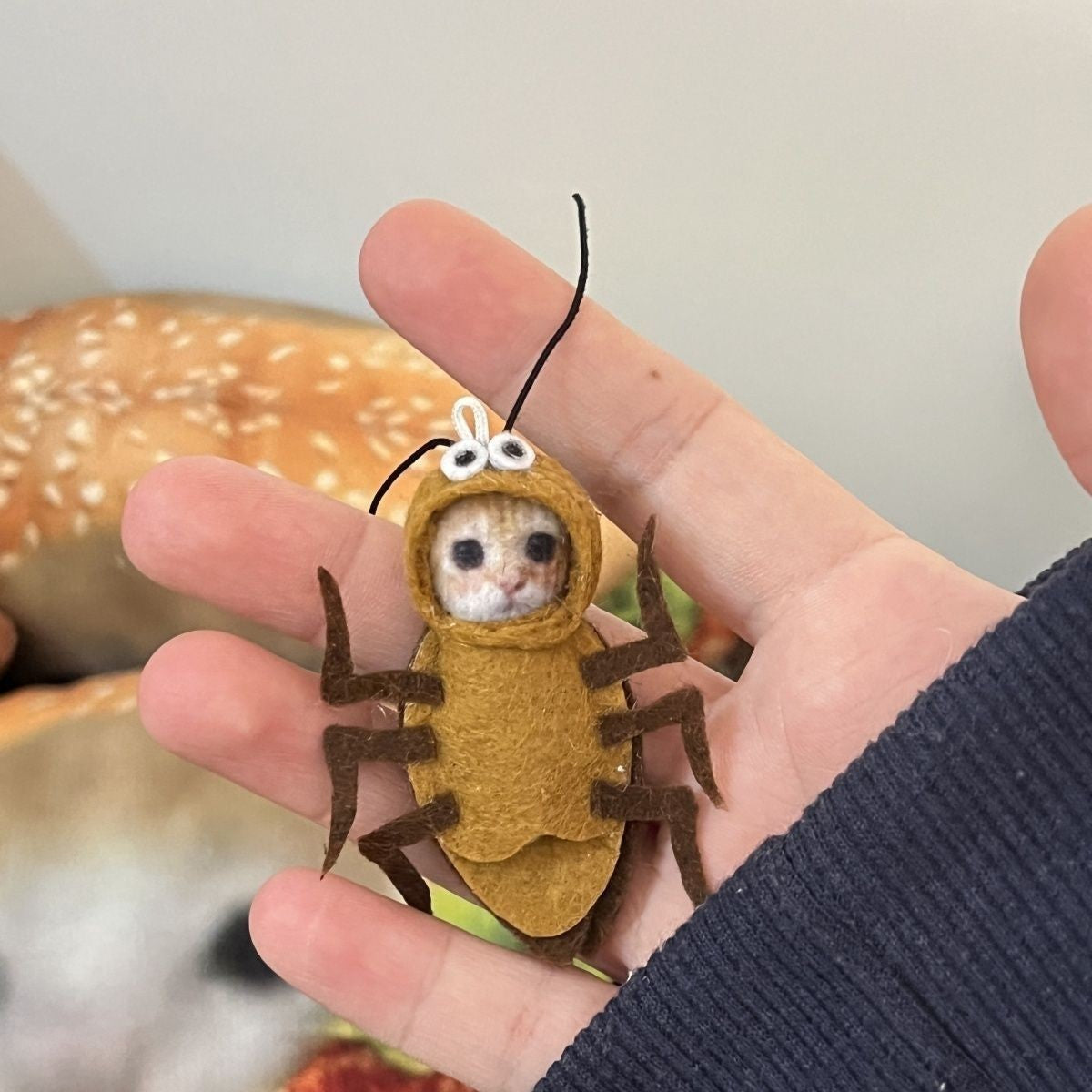Mini Felt Doll Keychain Material Kit - Cockroach & Dorayaki Designs