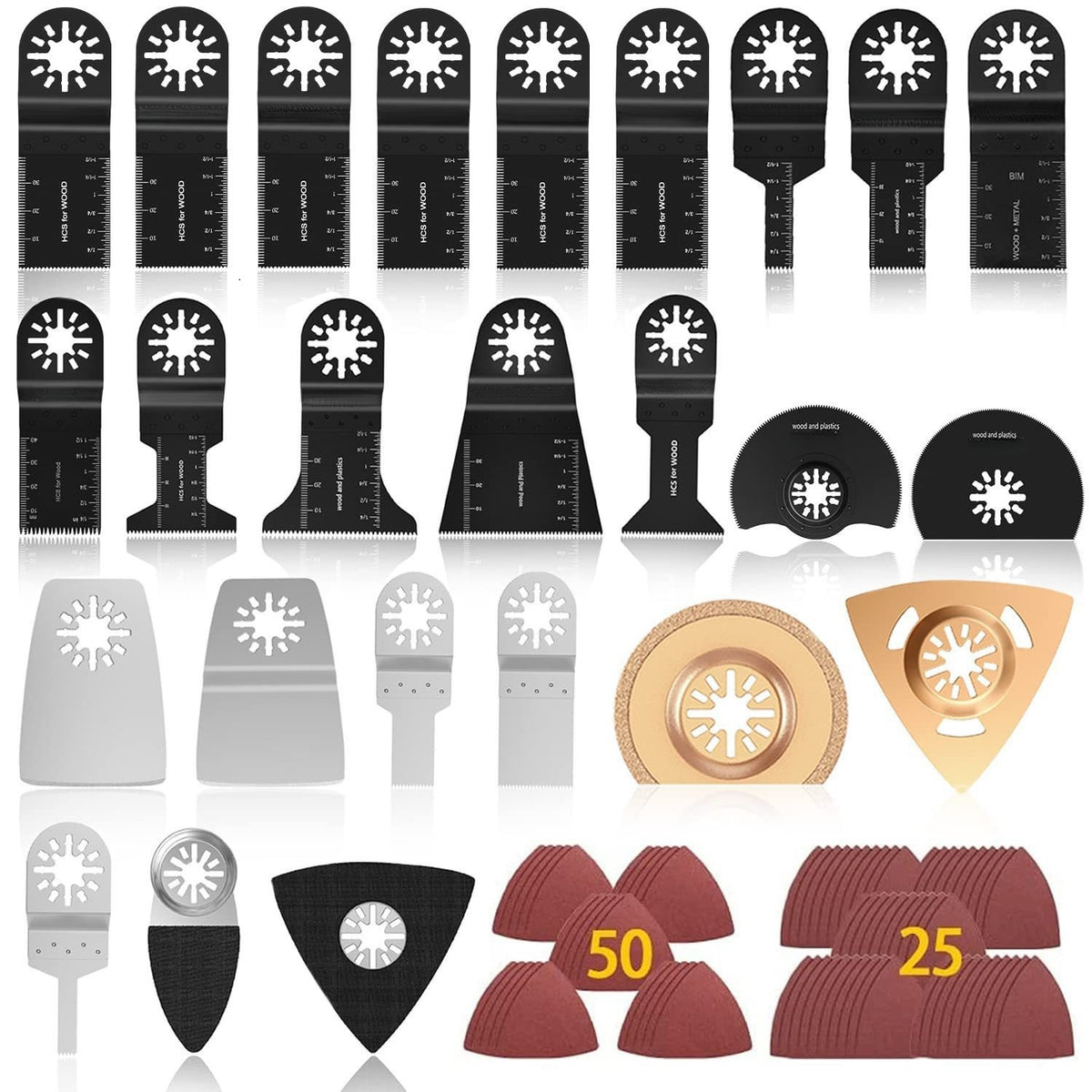 100-Piece Universal Oscillating Saw Blade Set for Multi-Tool