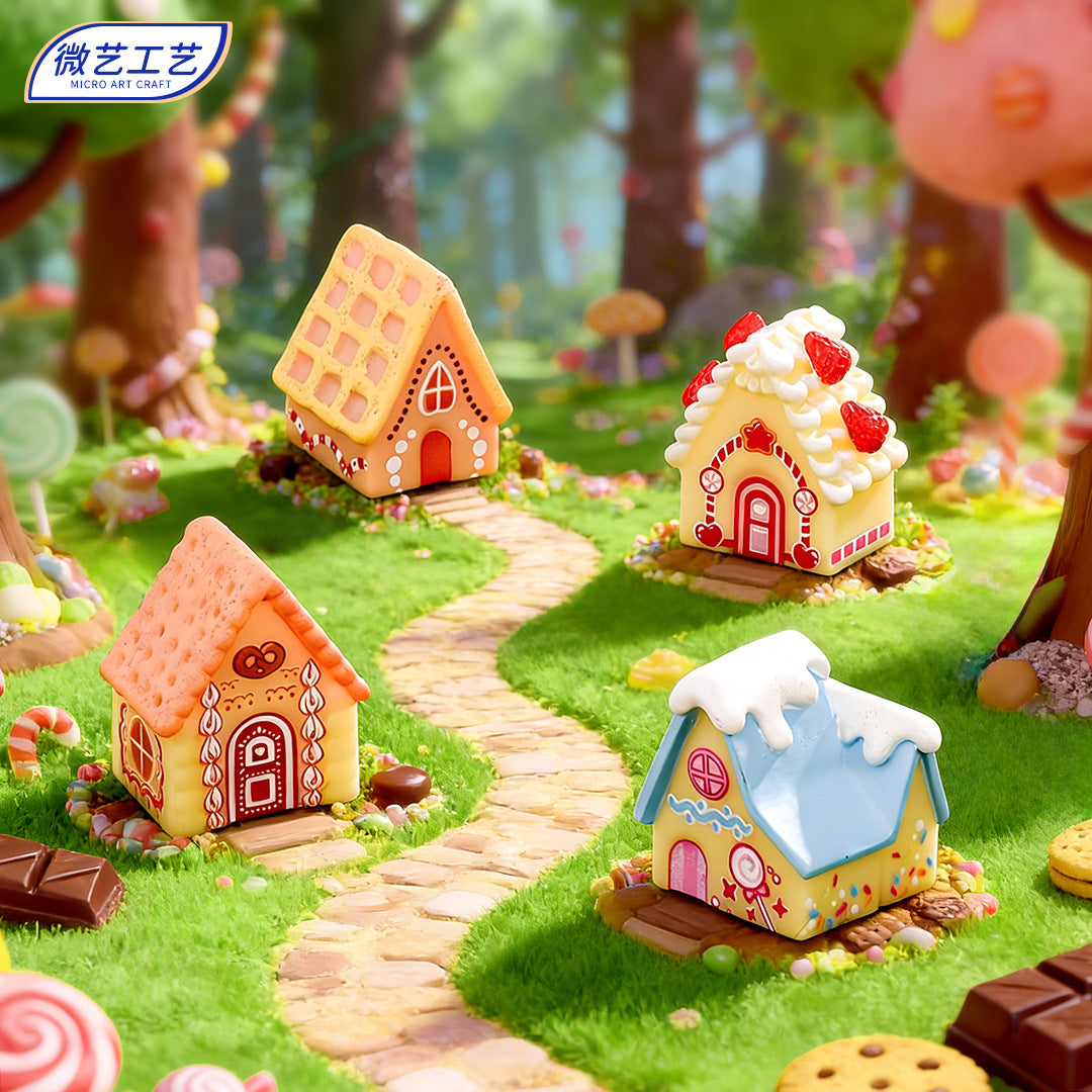 Mini Candy House Resin Figurines for DIY Decor, Dollhouse Accessory, Desktop Ornament