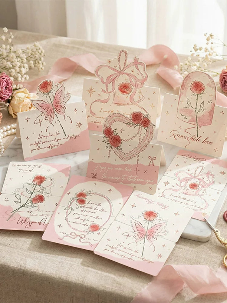 French Rose Irregular Greeting Cards for Valentine's Day, Weddings, and Special Occasions