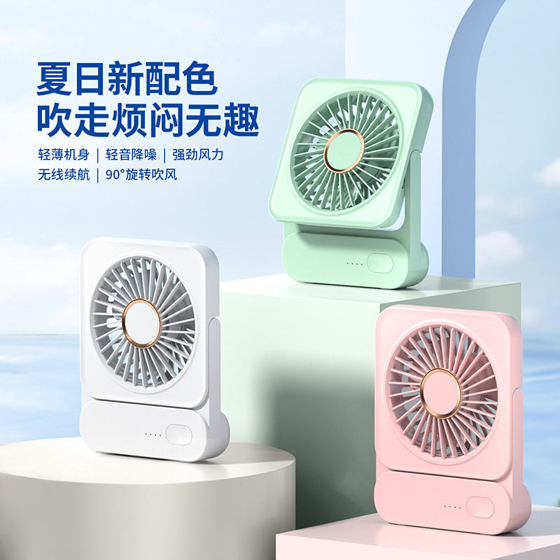 Portable USB Rechargeable Foldable Mini Desk Fan with 3 Speeds for Office and Outdoor Use