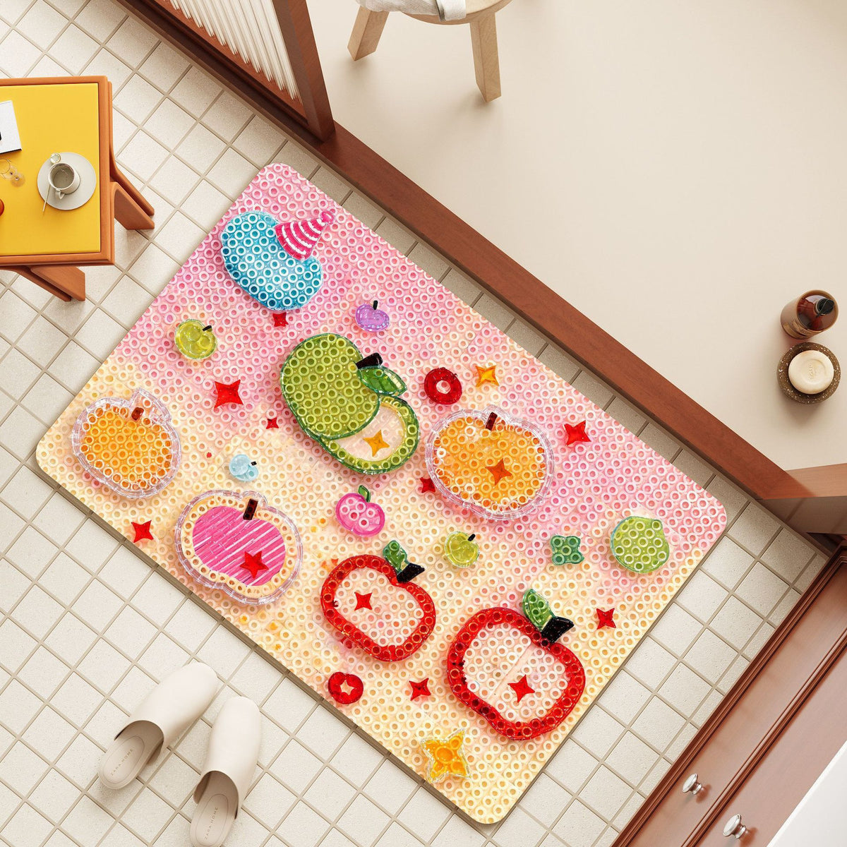 Diatomaceous Earth Absorbent Non-Slip Bath Mat for Shower and Home Use