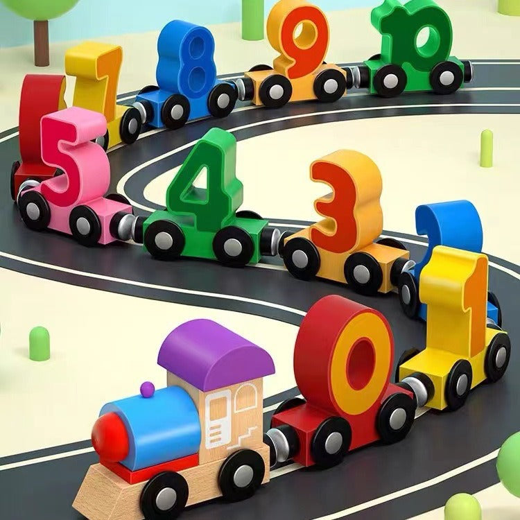 Magnetic Wooden Alphabet Train Set for Toddlers, Educational Learning Toy for 1-3 Year Olds