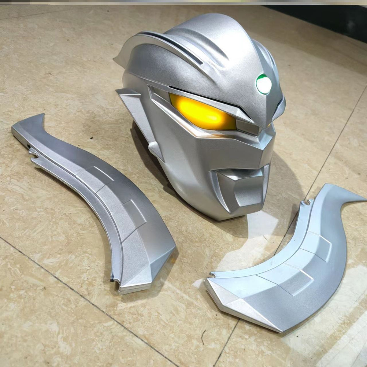 Touch-Activated Light-Up Ultraman Helmet for Cosplay - Adult and Kids Sizes