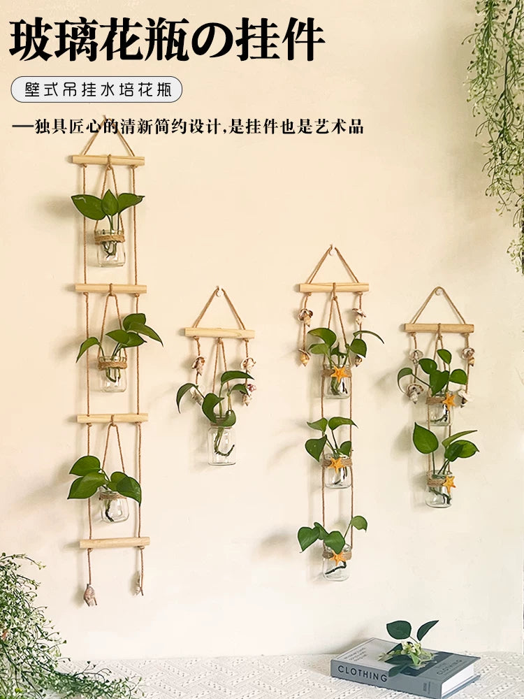 Modern Minimalist Wall-Mounted Hydroponic Glass Vase Decor