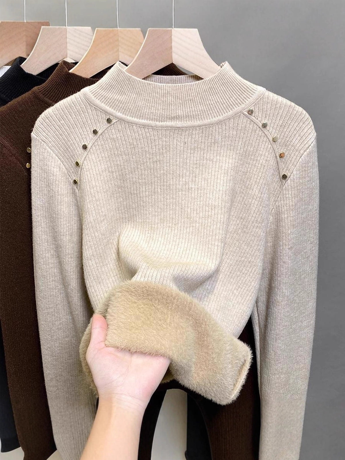 Women's Fleece Lined Thermal Turtleneck Sweater