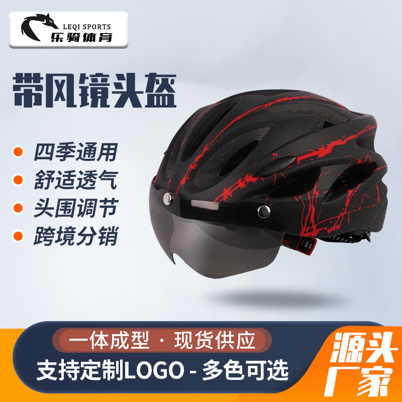 Motorcycle Delivery Helmet with Goggles - Integrated Design, Breathable, Lightweight